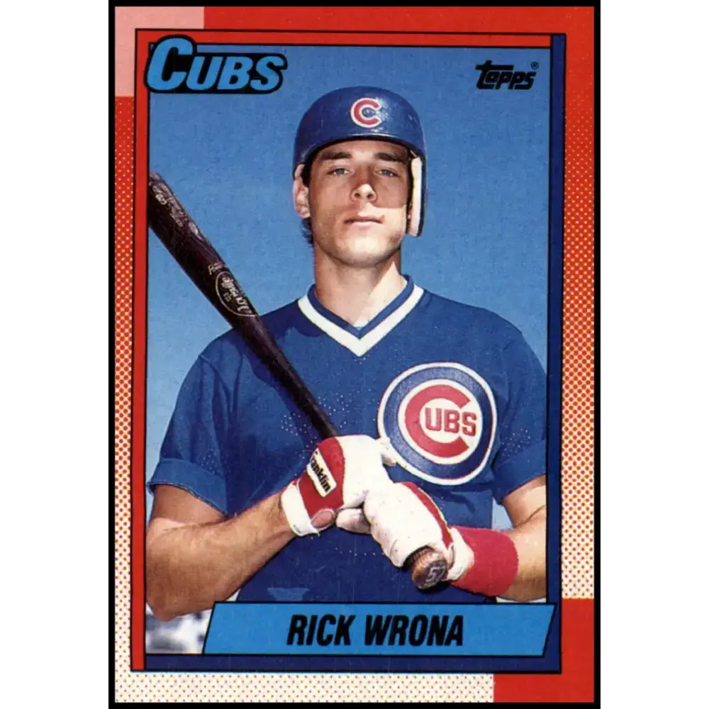 1990 Topps #187 Rick Wrona NM-MT Chicago Cubs Baseball Card - Baseball Card Single