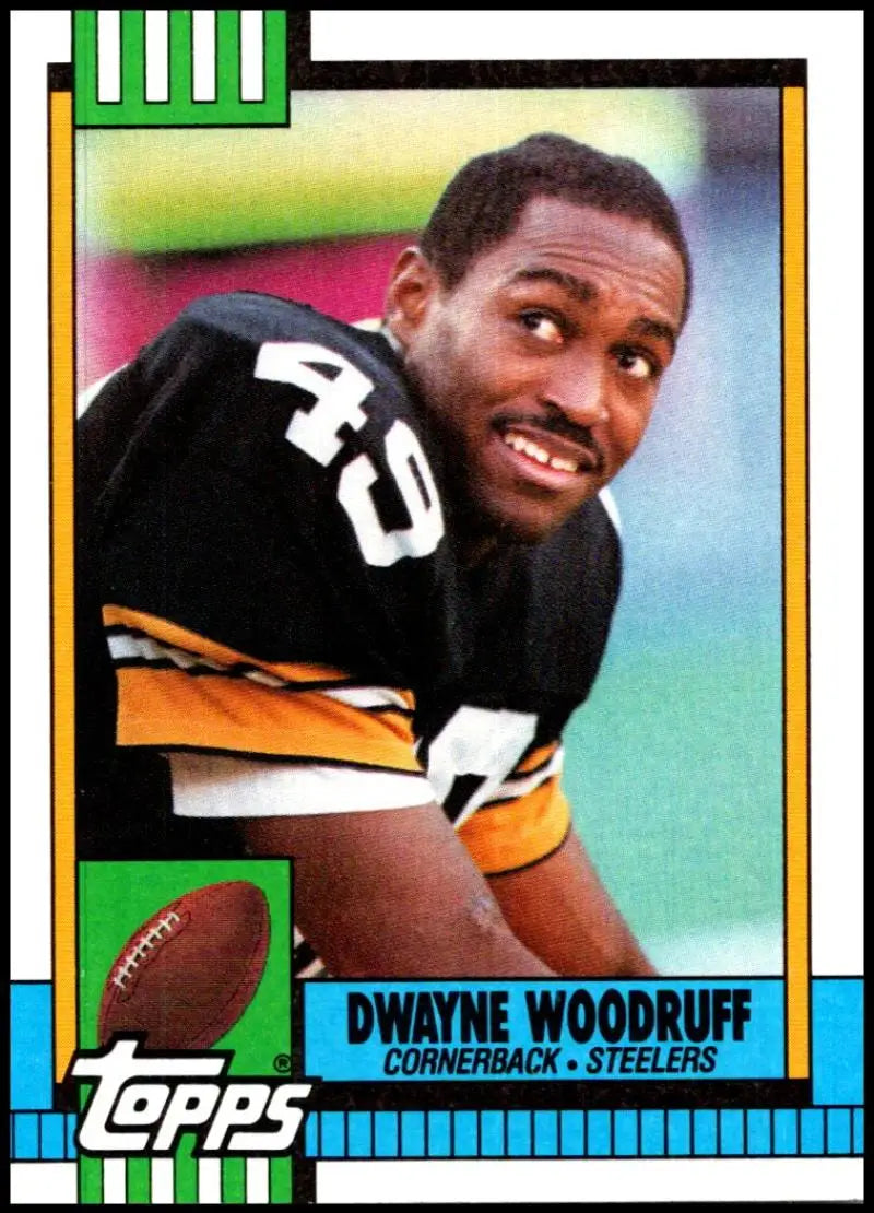 1990 Topps #189 Dwayne Woodruff EX Excellent Pittsburgh Steelers Football Card - Football Card Single