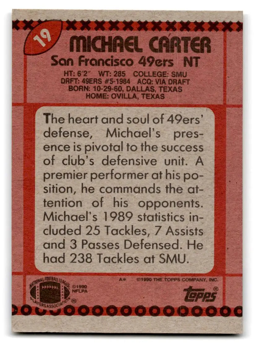1990 Topps #19 Michael Carter - Football Card Single