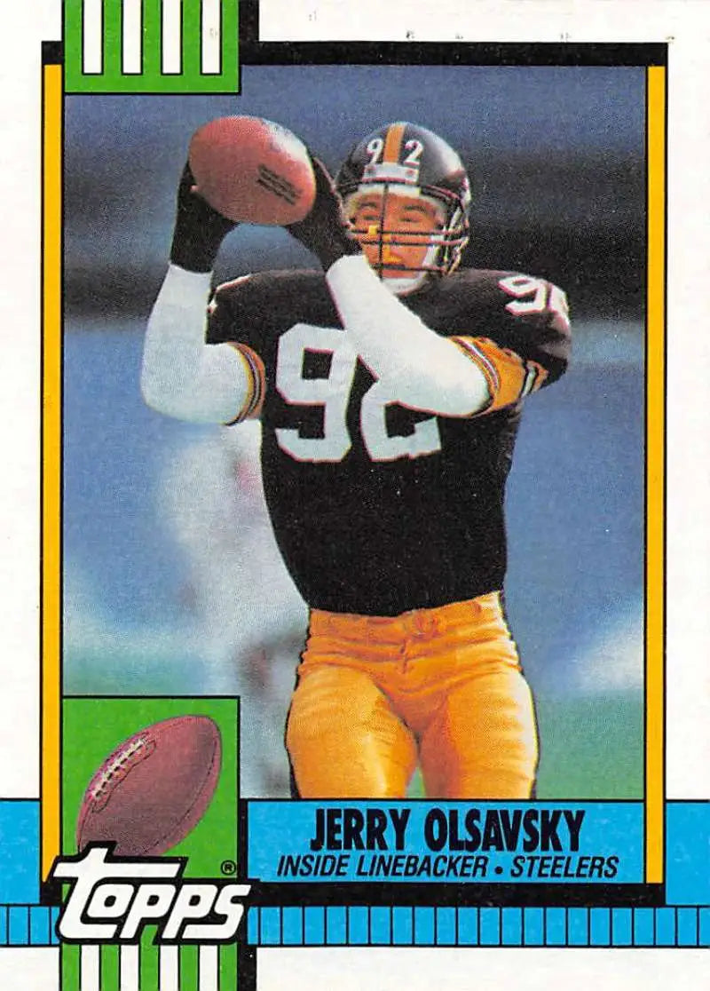 1990 Topps #191 Jerry Olsavsky EX Excellent RC Rookie Pittsburgh Steelers Football Card - Football Card Single