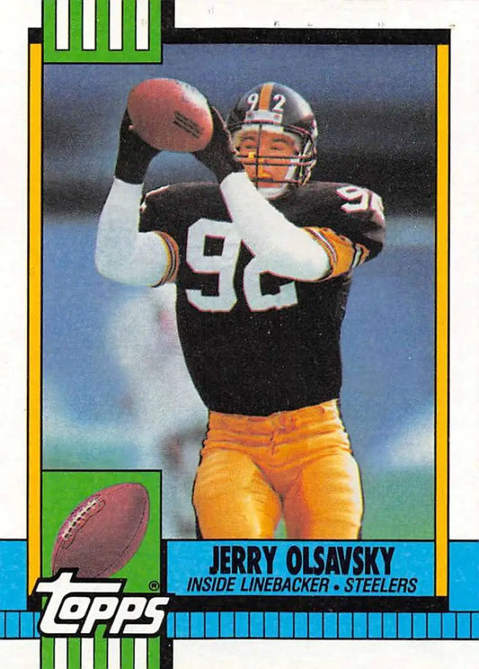 1990 Topps #191 Jerry Olsavsky EX Excellent RC Rookie Pittsburgh Steelers Football Card