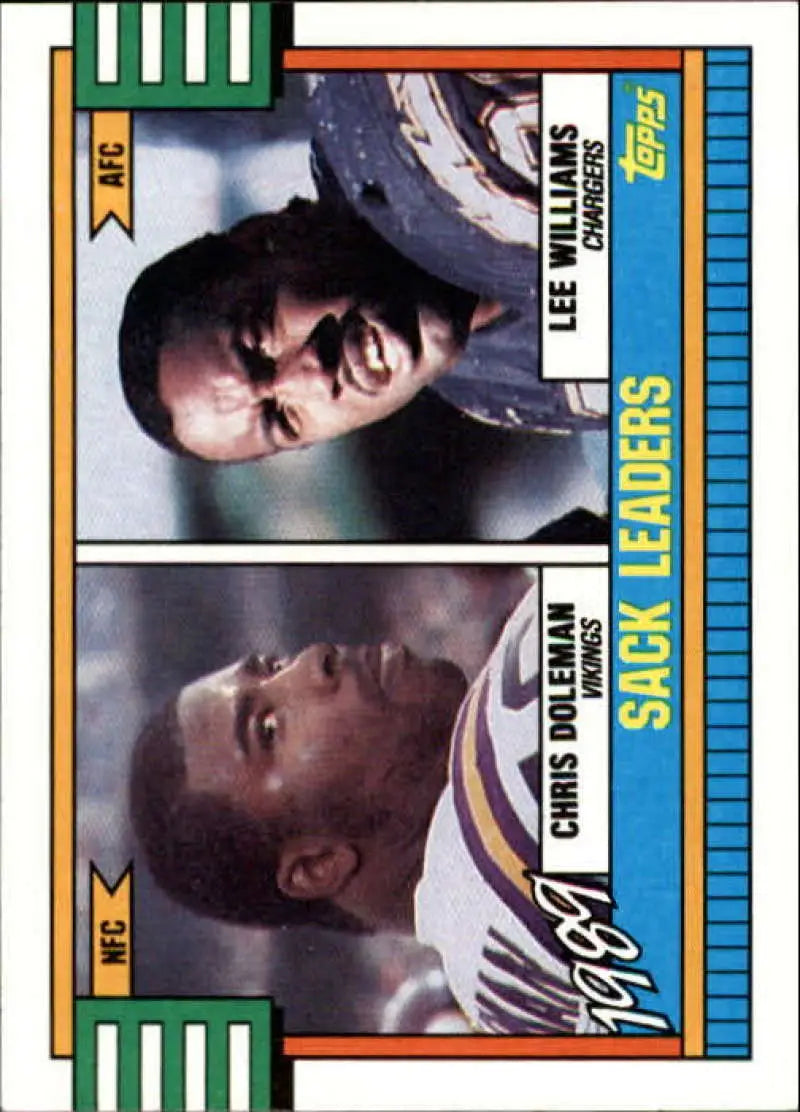 1990 Topps #193 Chris Doleman/Lee Williams EX Excellent Minnesota Vikings/San Diego Chargers Football Card - Football