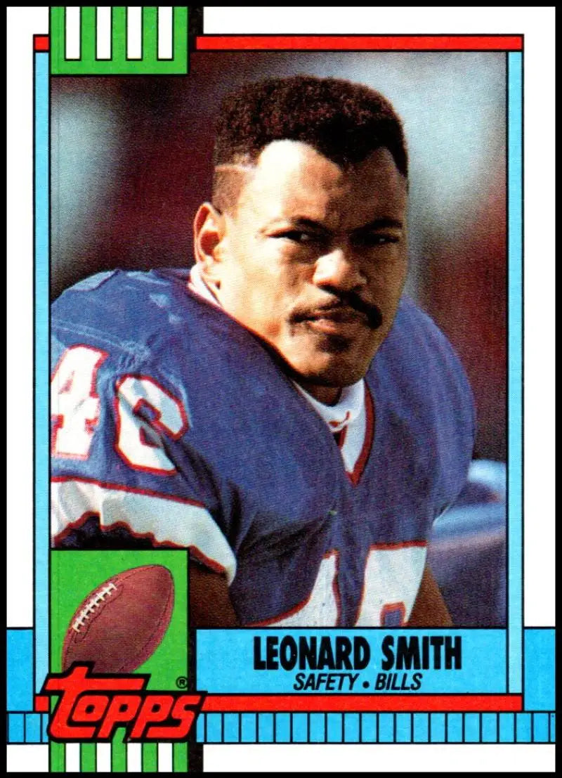 1990 Topps #194 Leonard Smith EX Excellent Buffalo Bills Football Card - Football Card Single