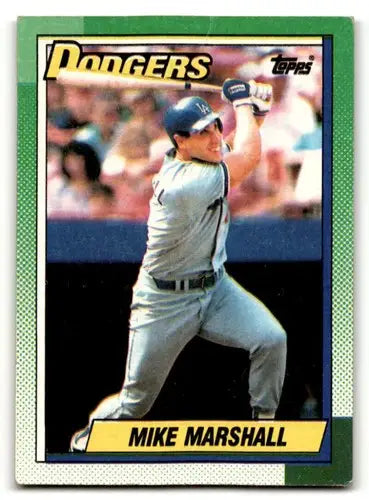 Original gloss Mike Marshall Los Angeles Dodgers baseball card from 1990 Topps series