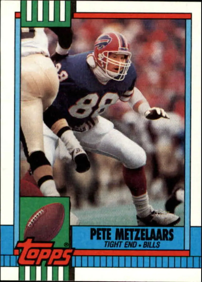1990 Topps #199 Pete Metzelaars EX Excellent Buffalo Bills Football Card - Football Card Single