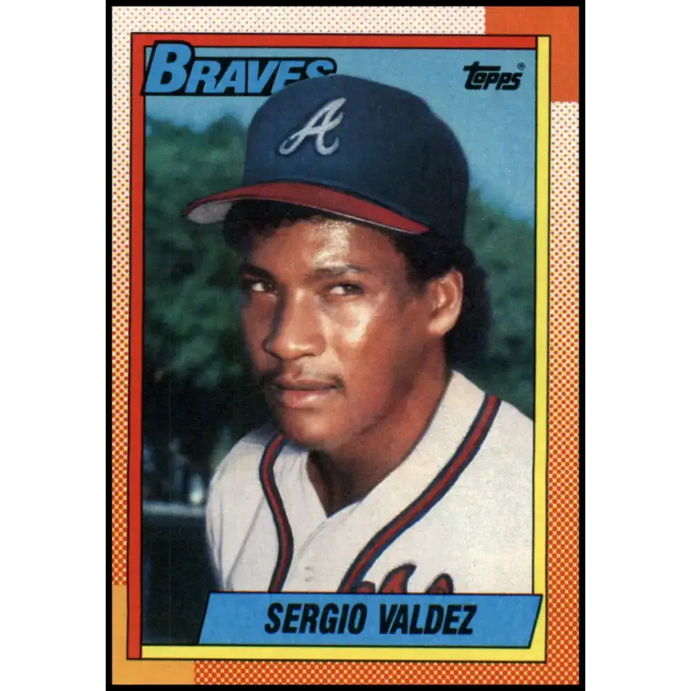 1990 Topps #199 Sergio Valdez NM-MT RC Rookie Atlanta Braves Baseball Card - Baseball Card Single