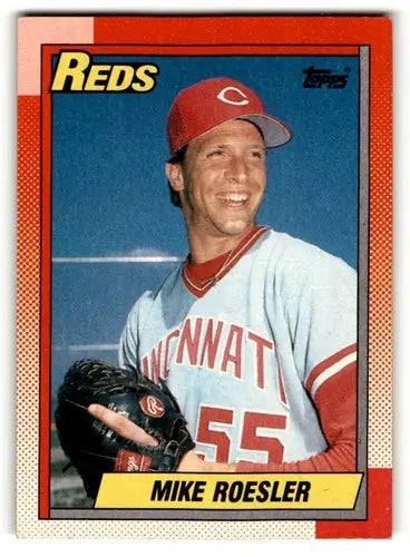 1990 Topps #203 Mike Roesler Cincinnati Reds Baseball Cards EX/NM ID:55646 - Baseball Card Single