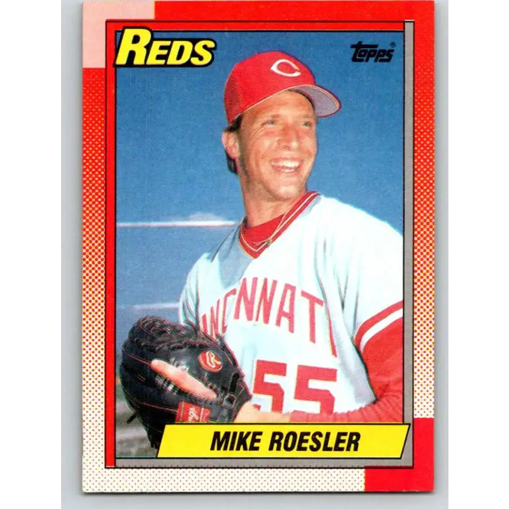 1990 Topps #203 Mike Roesler NM-MT RC Rookie Cincinnati Reds Baseball Card - Baseball Card Single