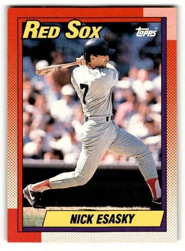 Original gloss image of Nick Esasky Boston baseball card from 1990 Topps