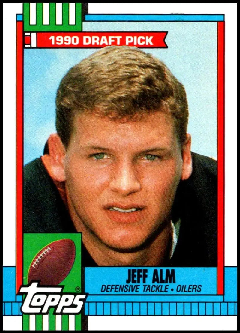 1990 Topps #211 Jeff Alm EX Excellent RC Rookie Houston Oilers Football Card