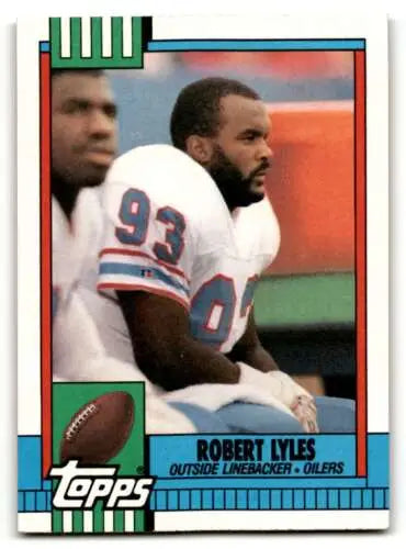 1990 Topps #212 Robert Lyles Houston Oilers football card with original gloss