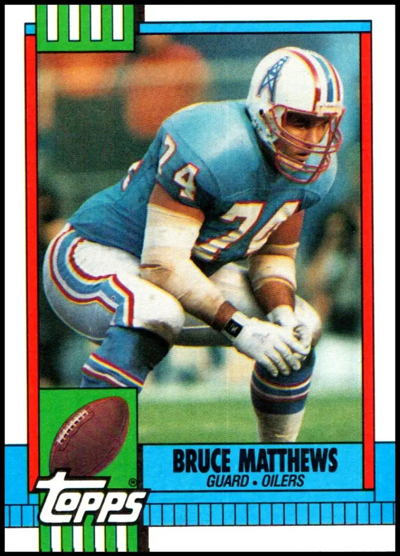 1990 Topps #215 Bruce Matthews EX Excellent Houston Oilers Football Card - Football Card Single