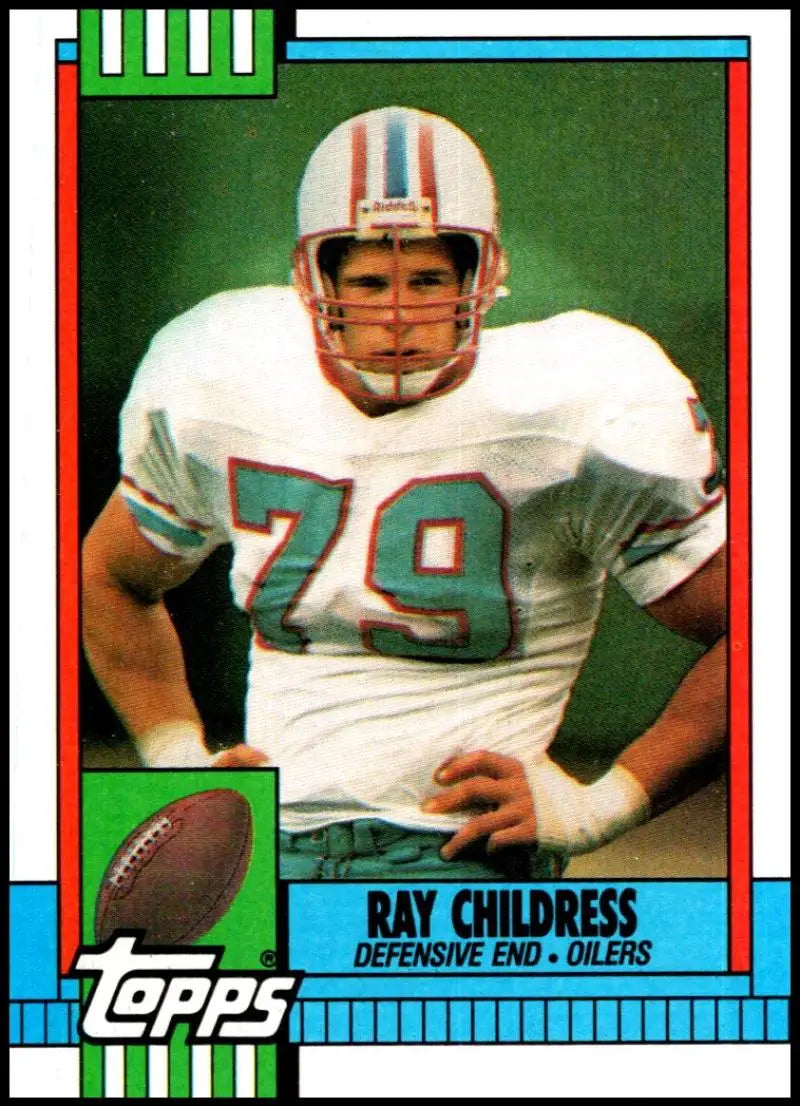 1990 Topps #218 Ray Childress EX Excellent Houston Oilers Football Card - Football Card Single