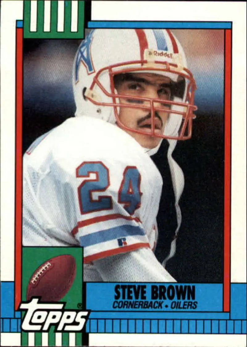 1990 Topps #219 Steve Brown EX Excellent Houston Oilers Football Card - Football Card Single