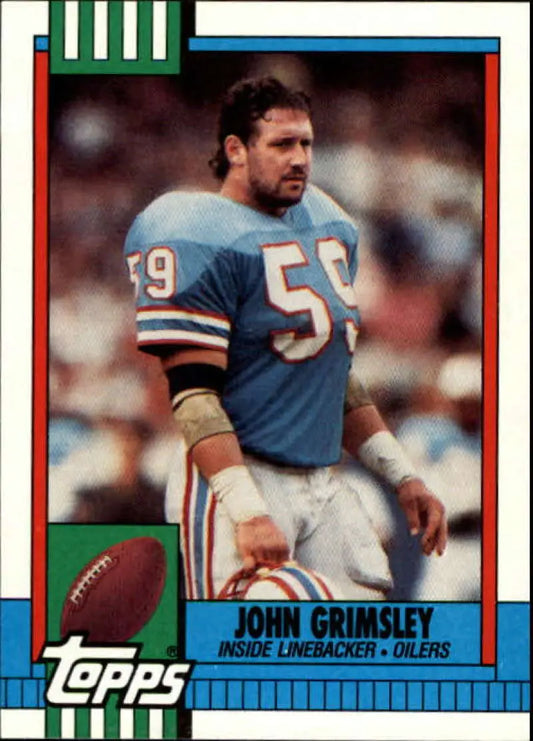 1990 Topps #224 John Grimsley EX Excellent Houston Oilers Football Card - Football Card Single