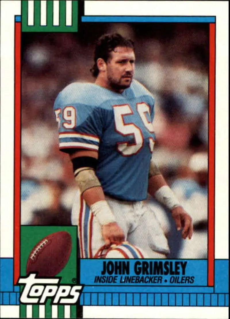 1990 Topps #224 John Grimsley EX Excellent Houston Oilers Football Card - Football Card Single