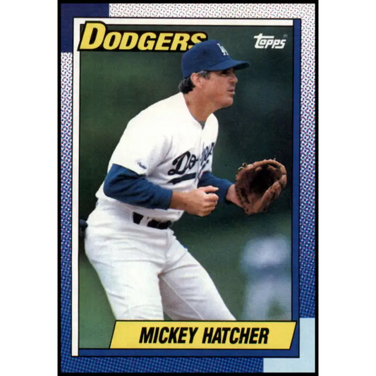 1990 Topps #226 Mickey Hatcher NM-MT Los Angeles Dodgers Baseball Card - Baseball Card Single