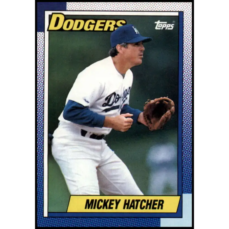 1990 Topps #226 Mickey Hatcher NM-MT Los Angeles Dodgers Baseball Card - Baseball Card Single