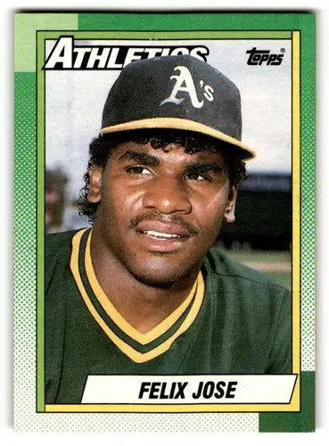 1990 Topps #238 Felix Jose Oakland Athletics Baseball Cards EX/NM ID:53705 - Baseball Card Single