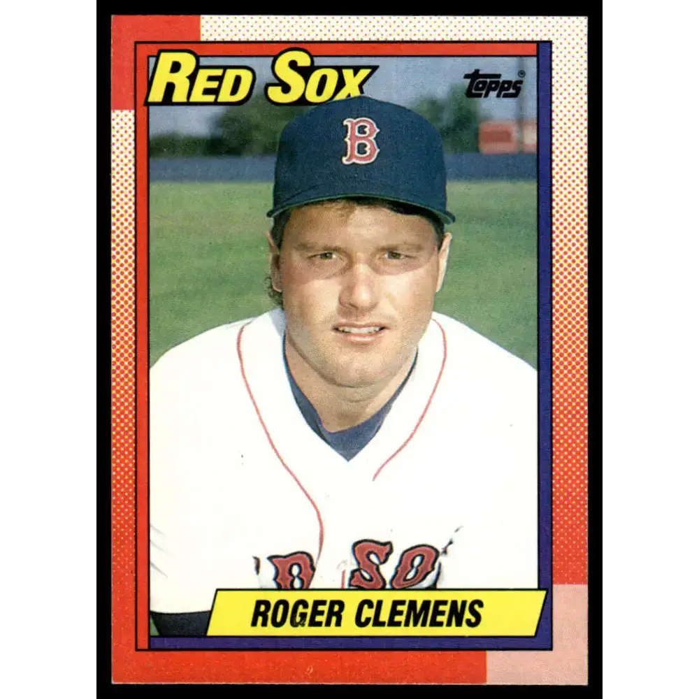1990 Topps #245 Roger Clemens EX/NM Boston Red Sox Baseball Card - Baseball Card Single