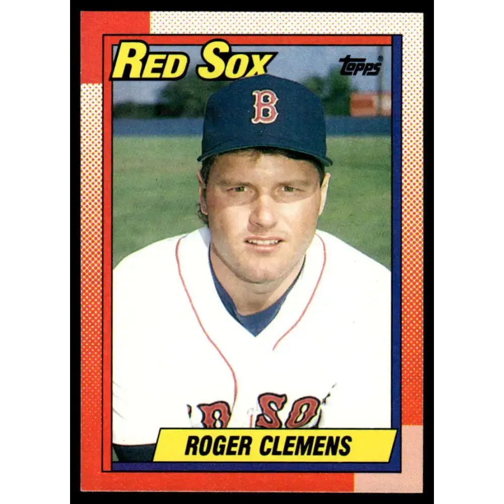1990 Topps #245 Roger Clemens EX/NM Boston Red Sox Baseball Card - Baseball Card Single