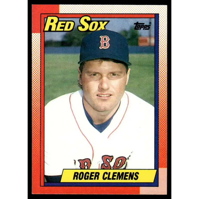 1990 Topps #245 Roger Clemens EX/NM Boston Red Sox Baseball Card - Baseball Card Single