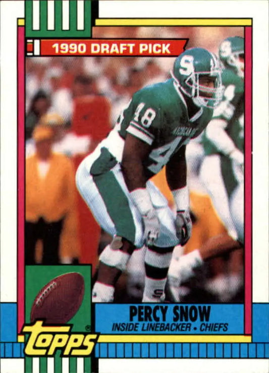 1990 Topps #246 Percy Snow EX Excellent RC Rookie Kansas City Chiefs Football Card