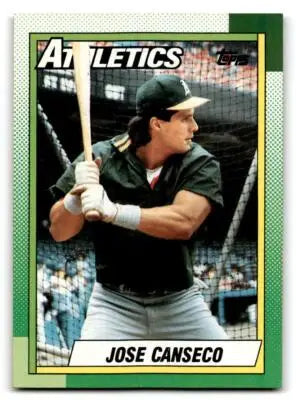 Vintage Jose Canseco baseball card 1990 Topps #250 featuring him in Oakland A’s uniform