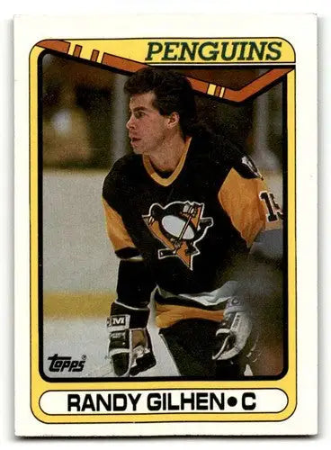 1990 Topps #250 Randy Gilhen Pittsburgh Penguins Hockey Cards NM Nea ID:55535 - Hockey Card Single