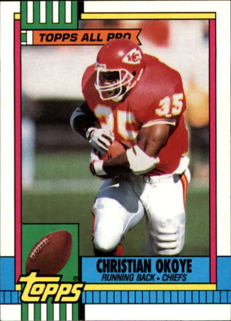 1990 Topps #253 Christian Okoye EX Excellent Kansas City Chiefs Football Card
