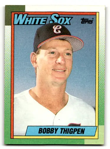 Original gloss of Bobby Thigpen baseball card from 1990 Topps #255 featuring White Sox