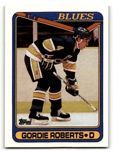 1990 Topps #256 Gordie Roberts St. Louis Blues Hockey Cards NM Near ID:55527 - Hockey Card Single