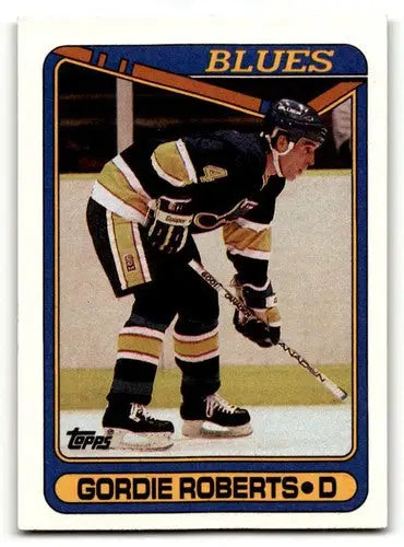 1990 Topps #256 Gordie Roberts St. Louis Blues Hockey Cards NM Near ID:55537 - Hockey Card Single