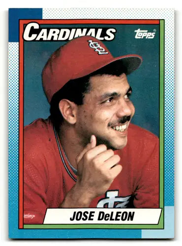 1990 Topps Jose DeLeon baseball card with original gloss from the Cardinals collection