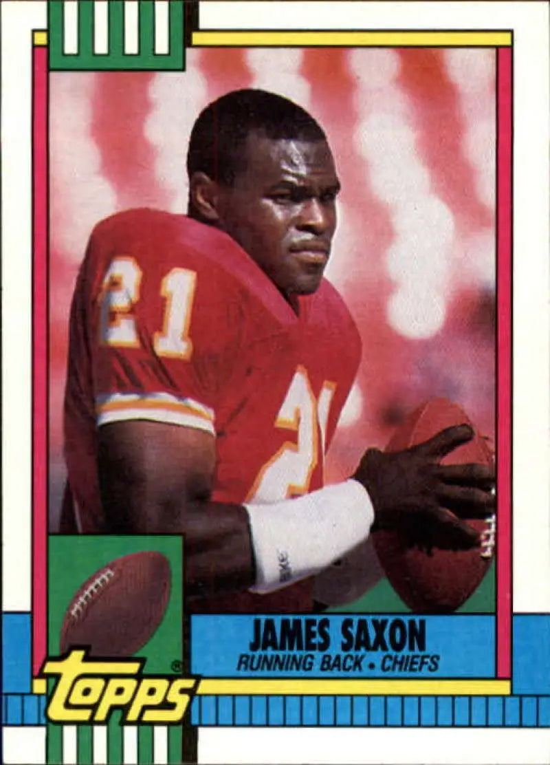 1990 Topps #259 James Saxon EX Excellent RC Rookie Kansas City Chiefs Football Card - Football Card Single