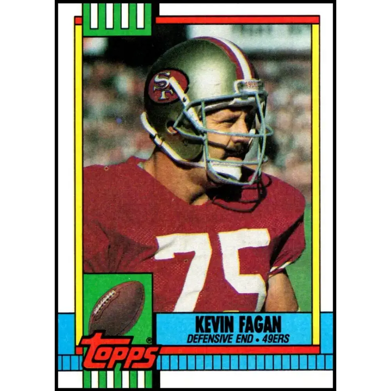 1990 Topps #26 Kevin Fagan EX Excellent RC Rookie San Francisco 49ers Football Card - Football Card Single