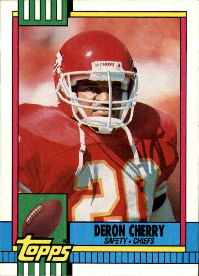1990 Topps #261 Deron Cherry EX Excellent Kansas City Chiefs Football Card - Football Card Single