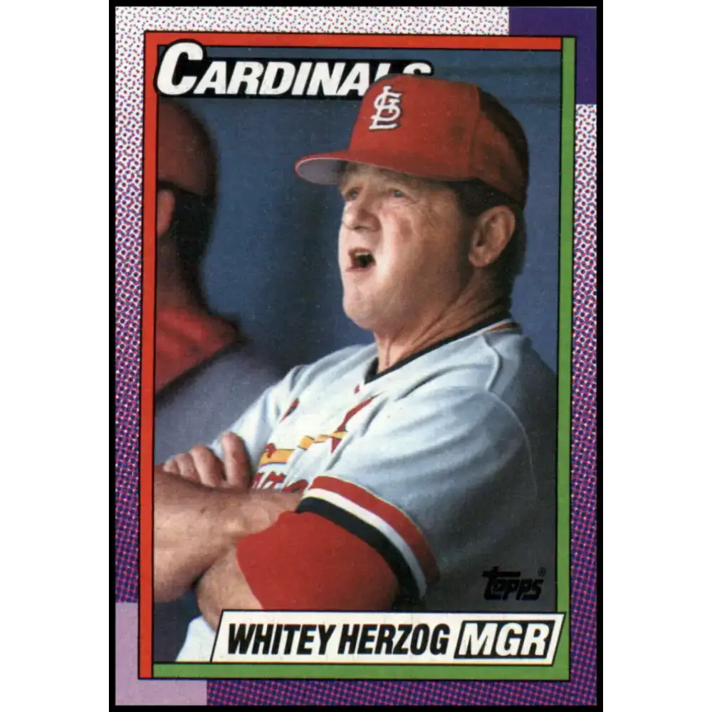1990 Topps #261 Whitey Herzog MG NM-MT St. Louis Cardinals Baseball Card - Baseball Card Single