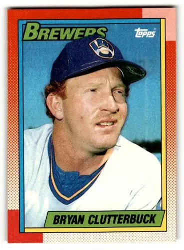 Original gloss Bryan Clutterbuck Milwaukee Brewers baseball card from 1990 Topps #264