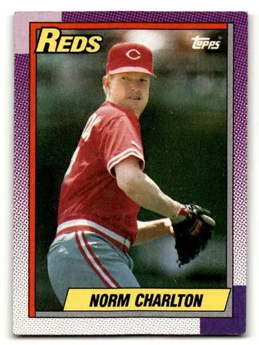 Norm Charlton Cincinnati Reds baseball card from 1990 Topps series