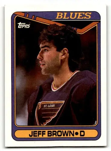 1990 Topps #295 Jeff Brown St. Louis Blues Hockey Cards NM Near Mint ID:55528 - Hockey Card Single