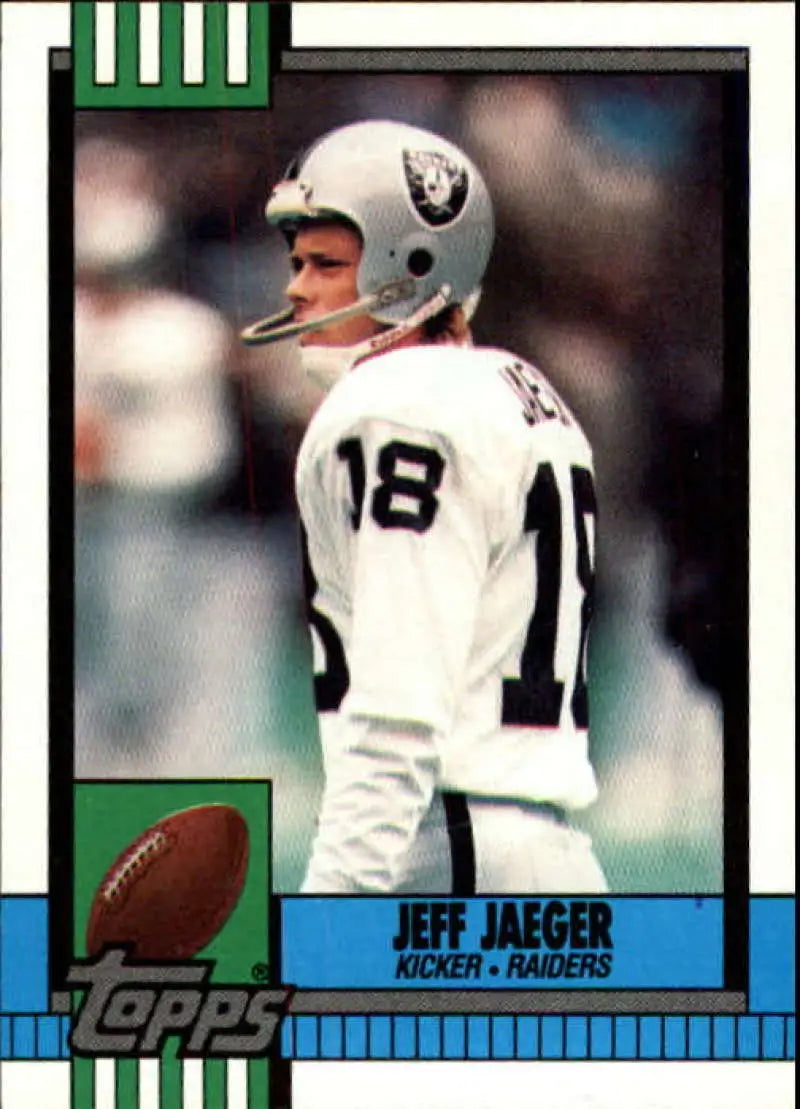 1990 Topps #297 Jeff Jaeger EX Excellent RC Rookie Los Angeles Raiders Football Card - Football Card Single