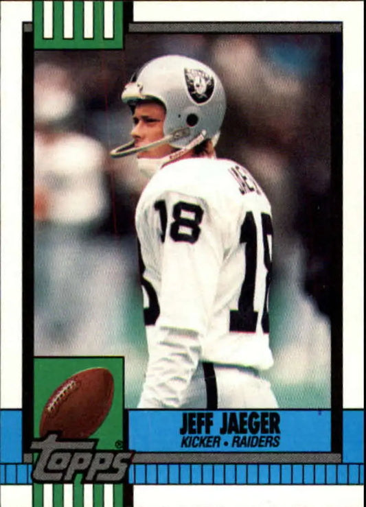 1990 Topps #297 Jeff Jaeger EX Excellent RC Rookie Los Angeles Raiders Football Card - Football Card Single