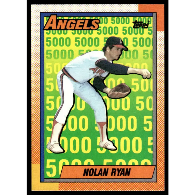 1990 Topps #3 Nolan Ryan EX/NM California Angels Baseball Card - Baseball Card Single