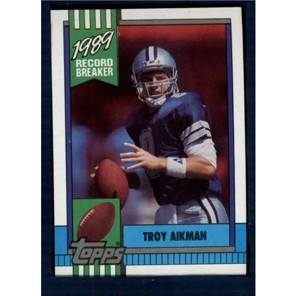 1990 Topps #3 Troy Aikman EX Excellent Dallas Cowboys Football Card - Football Card Single