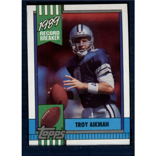 1990 Topps #3 Troy Aikman EX Excellent Dallas Cowboys Football Card