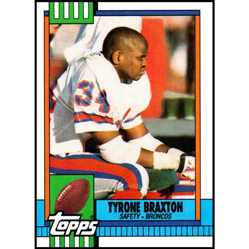 1990 Topps #30 Tyrone Braxton EX Excellent Denver Broncos Football Card - Football Card Single