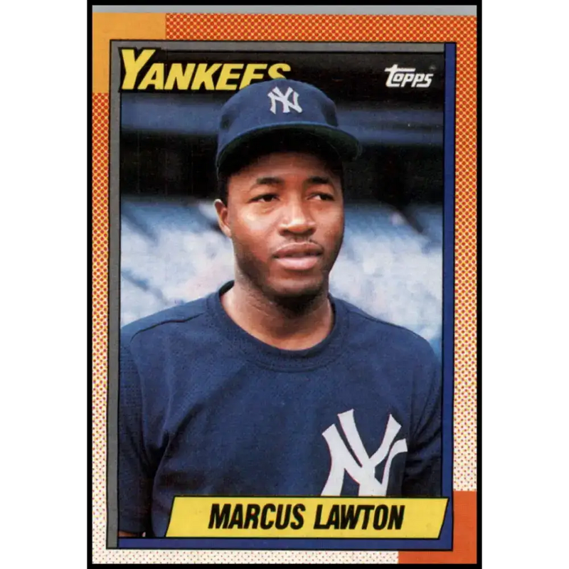 1990 Topps #302 Marcus Lawton NM-MT RC Rookie New York Yankees Baseball Card - Baseball Card Single