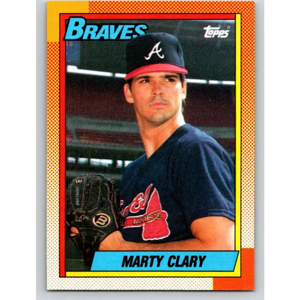 1990 Topps #304 Marty Clary NM-MT Atlanta Braves Baseball Card - Baseball Card Single
