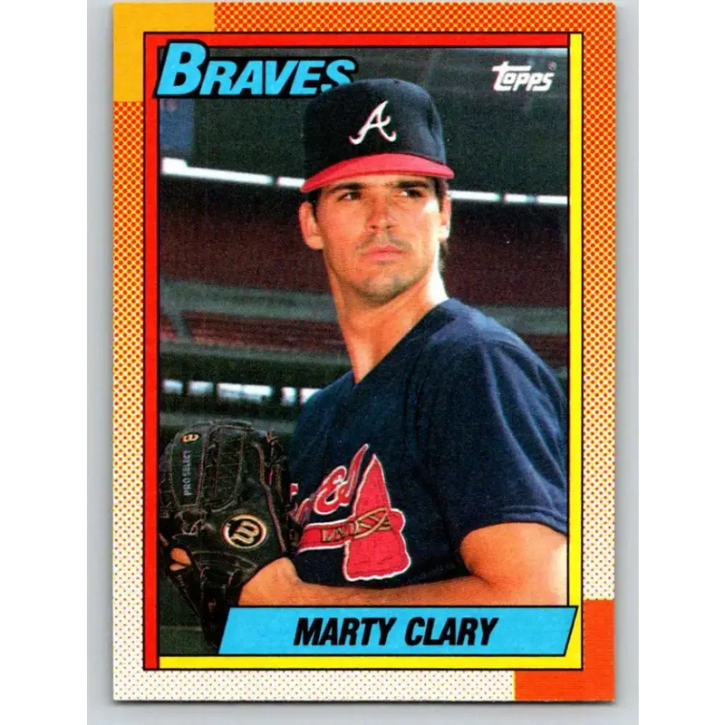 1990 Topps #304 Marty Clary NM-MT Atlanta Braves Baseball Card - Baseball Card Single